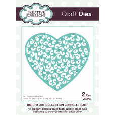 Creative Expressions - Dies To Dot Collection - Scroll Heart Die