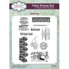 Taylor Made Journals - Clear Stamp Set - Sewing
