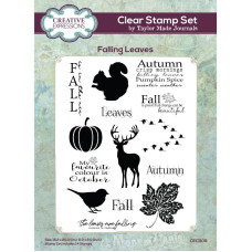 Taylor Made Journals - Clear Stamp Set - Falling Leaves