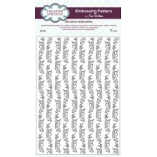 Embossing Folder - A4 - Art Deco Rose Swirl Embossing Folder - A4 - Art Deco Rose Swirl
