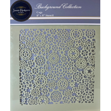 Jamie Rodgers Crafts - The Mechanical Collection - Cogs Background 8x8 Stencil