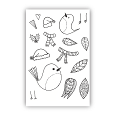 Julie Hickey Designs - Christmas Birds Galore A6 Stamp Set