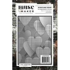 Lisa Horton Crafts - Muse & Maker - Scratched Heart 5" x 7" 3D Embossing Folder