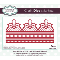Sue Wilson - Festive Collection - Holly Lattice Border