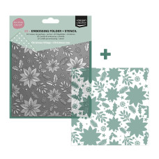 Vaessen Creative - 3D Embossing Folder + Stencil - Christmas Rose