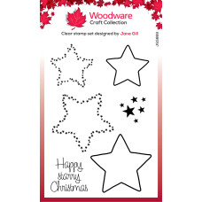 Woodware Clear Singles - Paintable Shapes Stars Stamp Set
