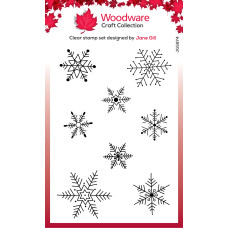 Woodware Clear Singles - Paintable Baubles Snowflakes Stamp Set