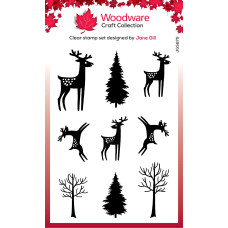 Woodware Clear Singles - Paintable Baubles Reindeer Fillers Stamp Set